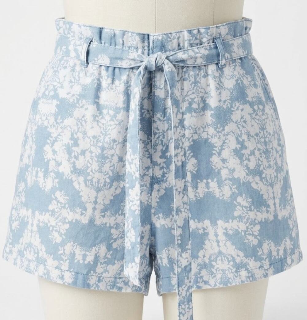 Knox Rose Shorts Size S Blue White Floral Bohemian Hippie Coastal Boho